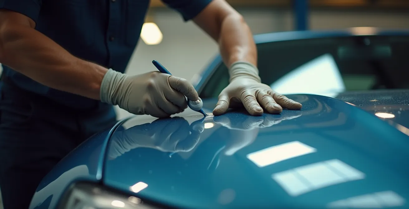 Application professionnelle d'un traitement céramique sur carrosserie